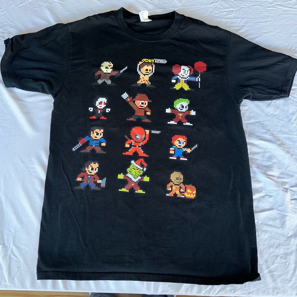 Pixel Art 8-Bit Halloween Horror Theme T-Shirt Port & Company Men’s Medium